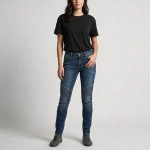 James Jeans High Class Moto Skinny Ribbed Jeans Dark Blue Women 28